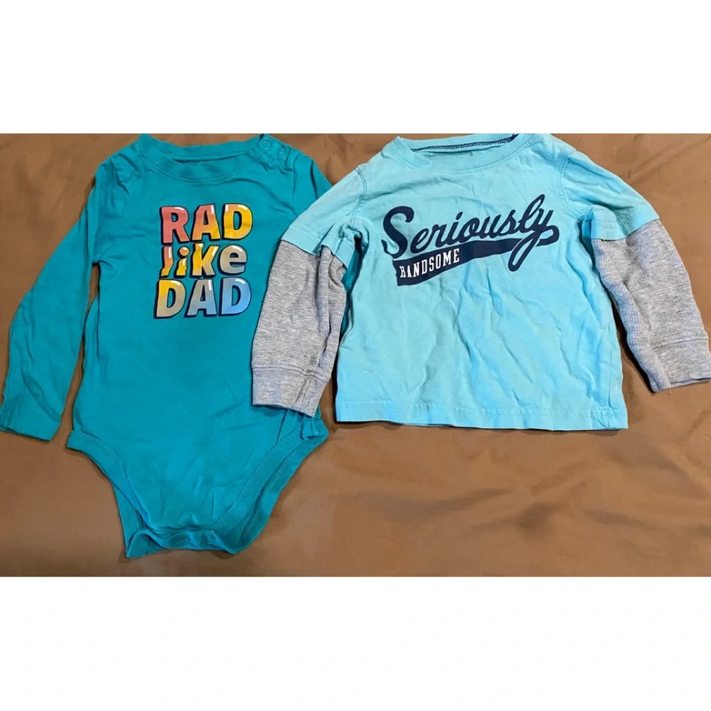 Long sleeve onesie and long sleeve T-shirt set 18M - Picture 1 of 3
